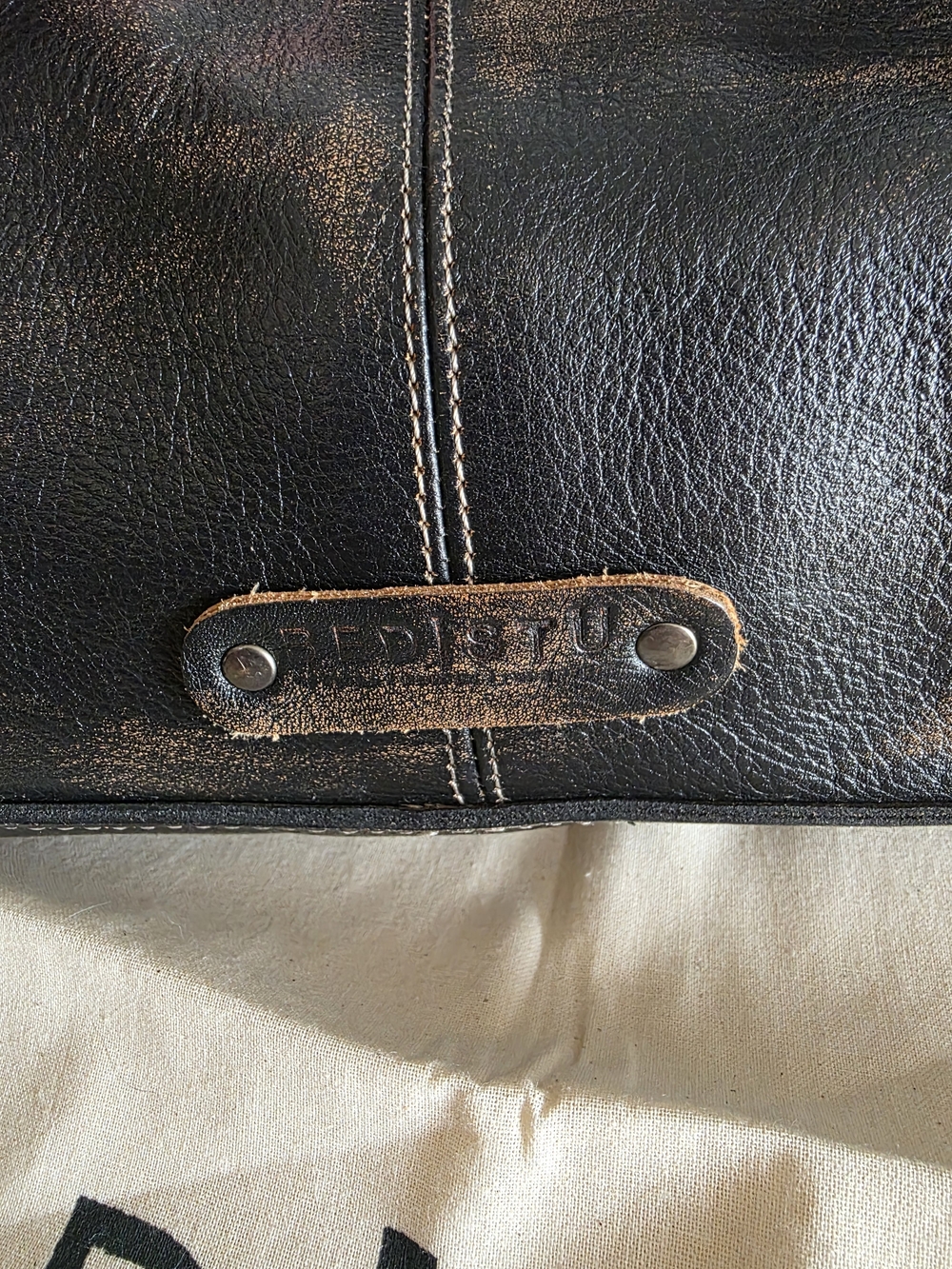 BED|STU Distressed Black Rockababy Shoulder Bag with Tassel Accents - Picture 4 of 9